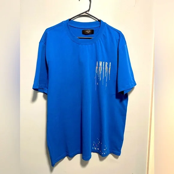 Tシャツ・カットソー AMIRI Men T-shirt Blue AMJYTE1149 420 AMIRI Bones Stacked Cotton T-shirt | Blue | FARFETCH